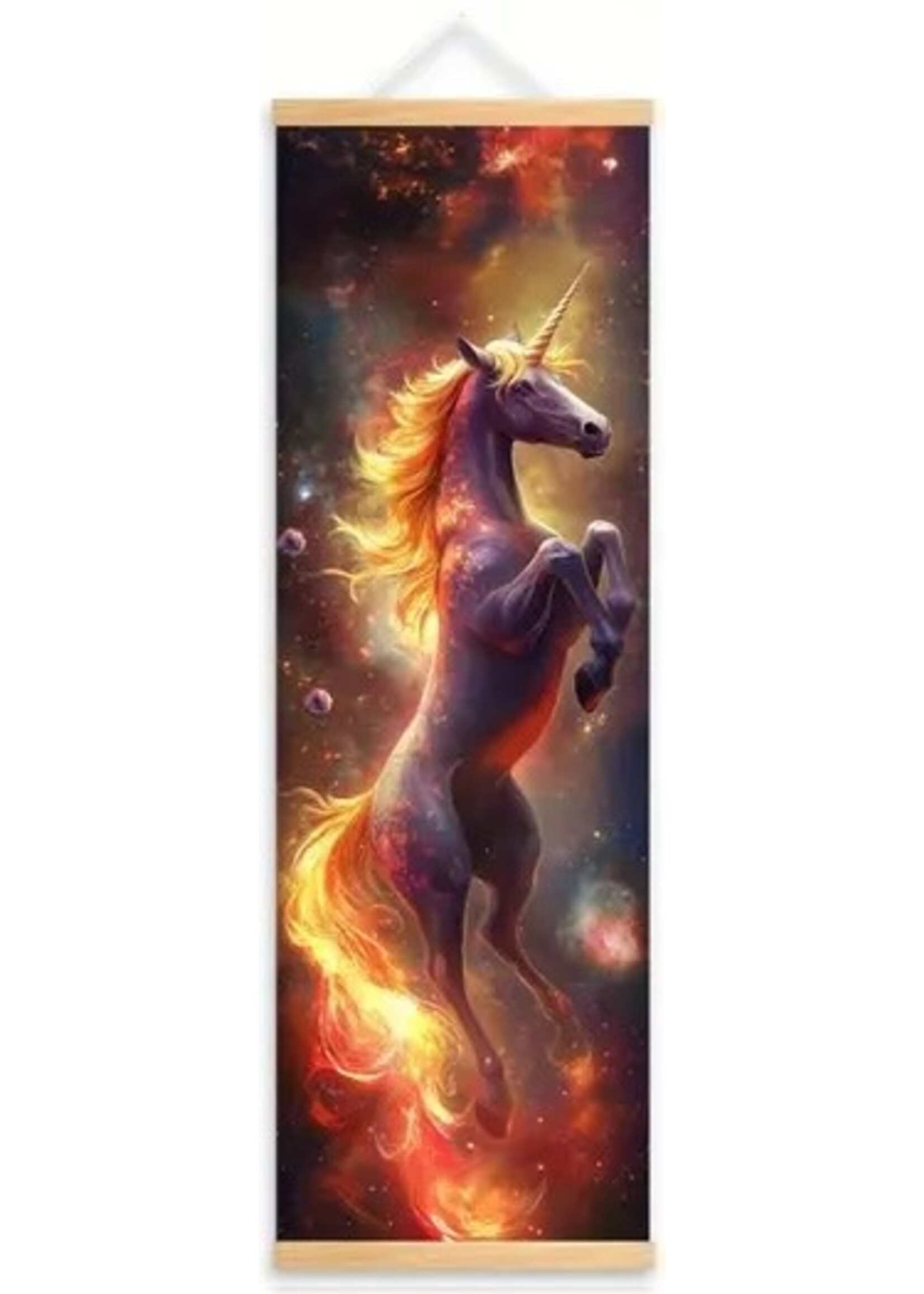 Hanging Wall Banner 15x47 Inch Flame Unicorn #3