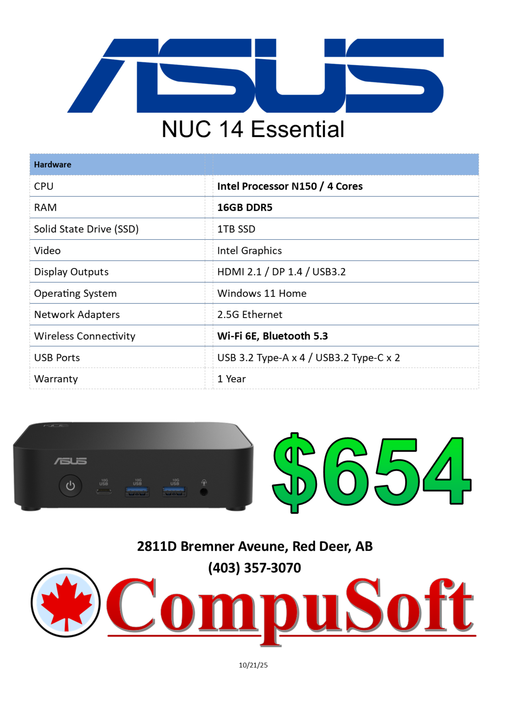 Asus ASUS NUC 14 Essential