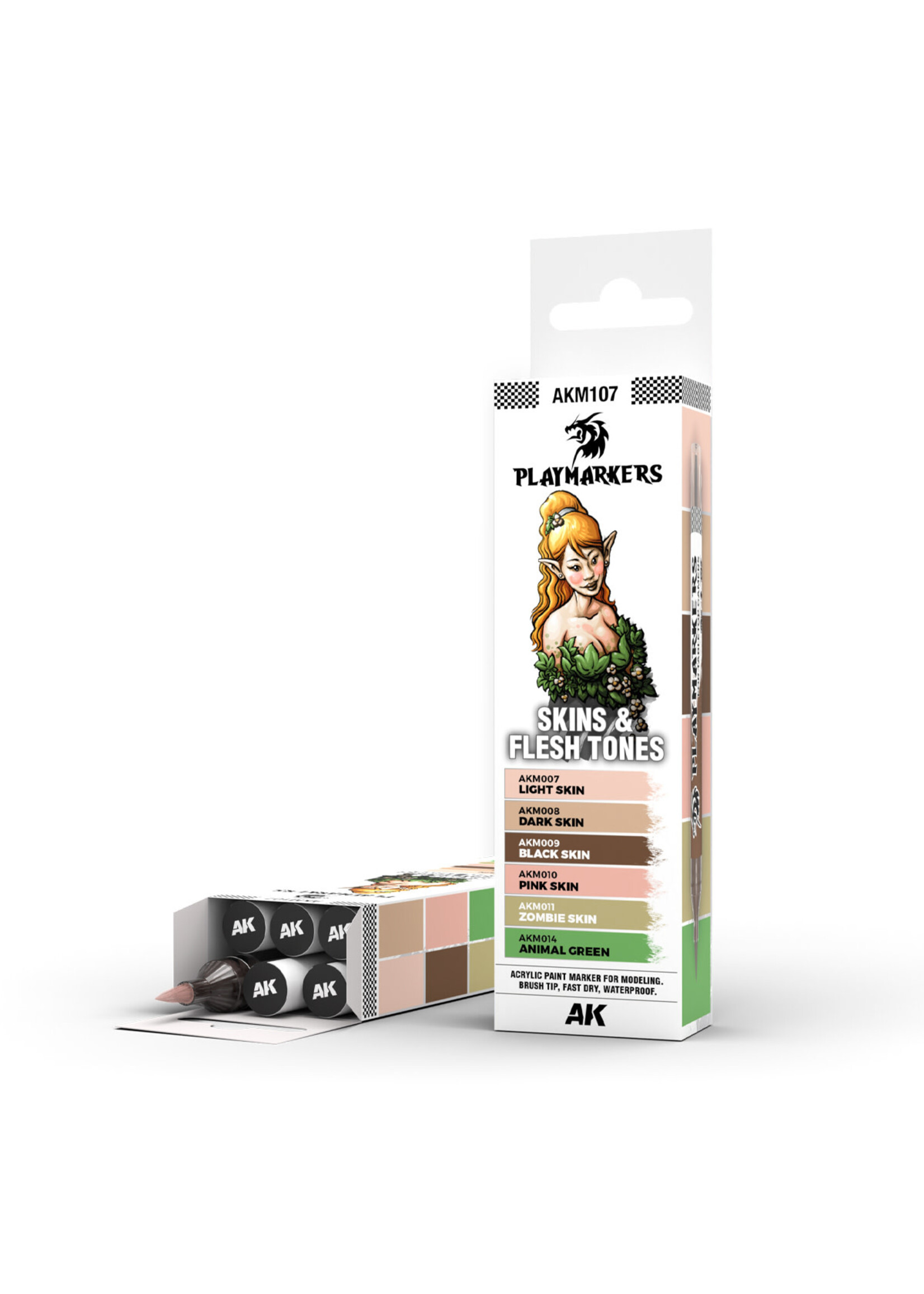 AK Interactive AK-M107 Skin & Flesh Set (6pc) Playmarker