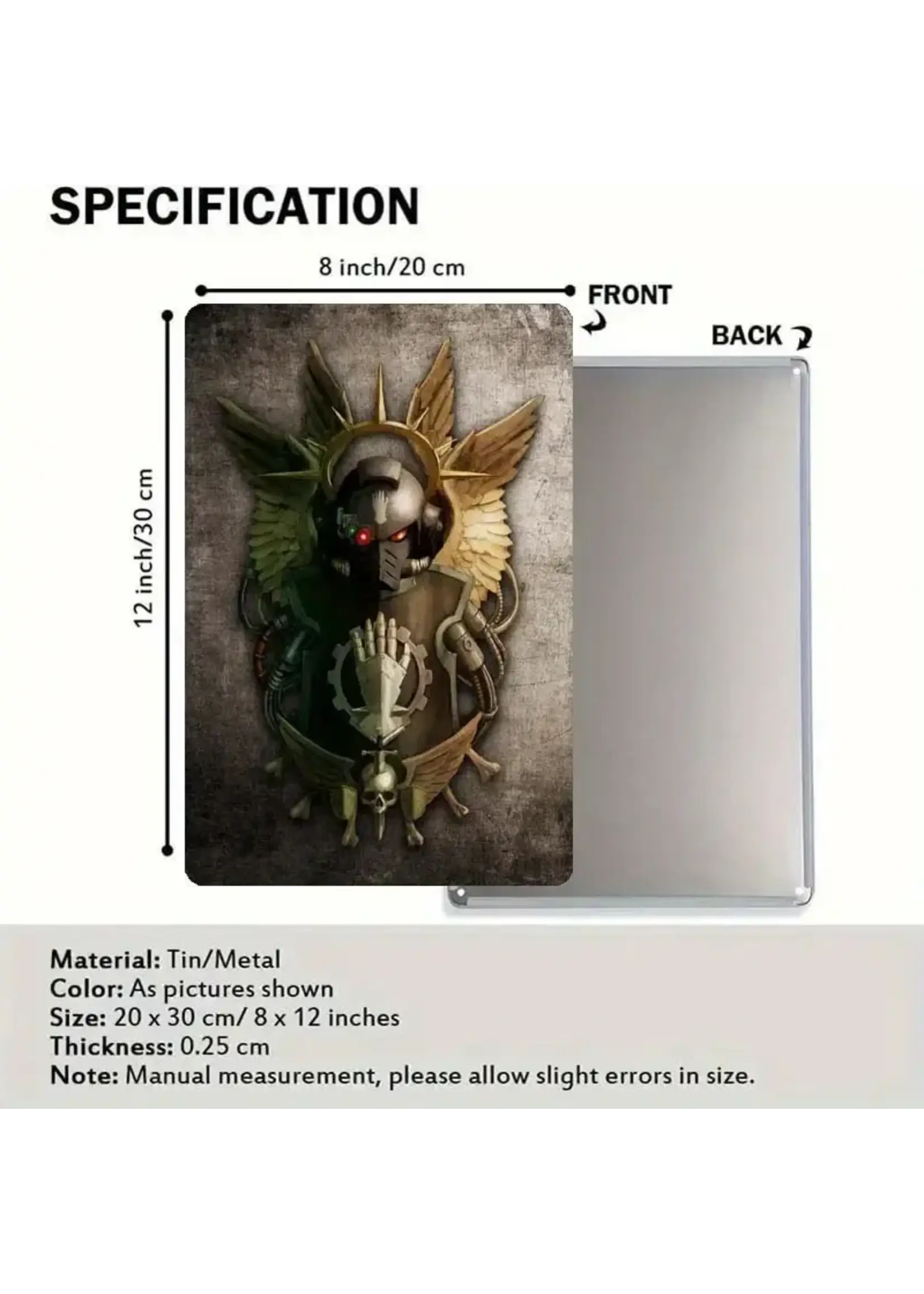 Metal Wall Sign 8x12 Inch Iron Hand Emblem