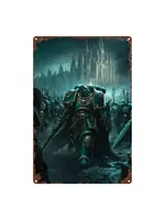 Metal Wall Sign 8x12 Inch Armored Space Warrior