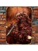 Metal Wall Sign 8x12 Inch Star Warrior with Sword