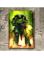 Metal Wall Sign 8x12 Inch Armored Space Warrior