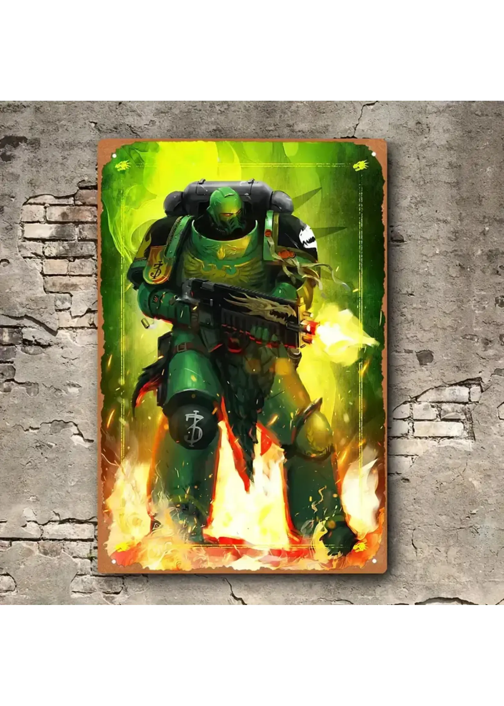 Metal Wall Sign 8x12 Inch Armored Space Warrior