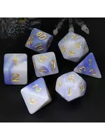 Dice RPG 7pc Marble Purple/White