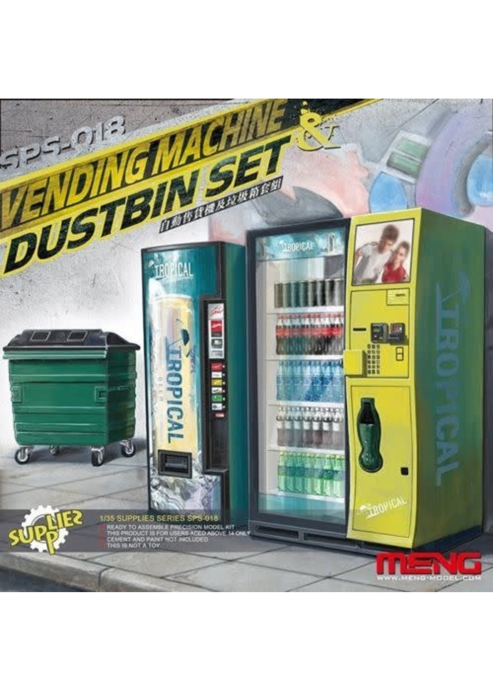 MENG MENGSPS018 Vending Machine & Dumpster Set (1/35)
