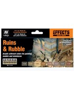 Vallejo VAL71214 Model Air Ruins & Rubble Paint Set (8pc)