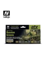 Vallejo VAL71613 Model Air Russian Greens Paint Set (8pc)