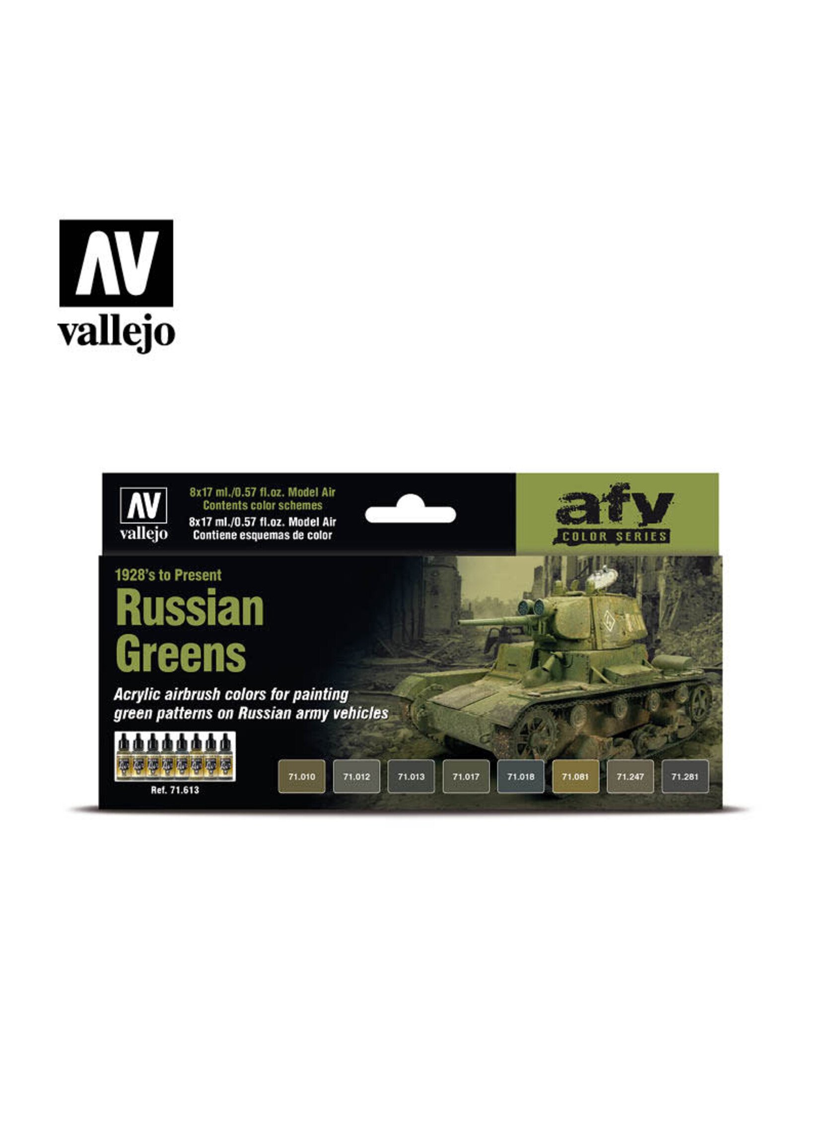 Vallejo VAL71613 Model Air Russian Greens Paint Set (8pc)