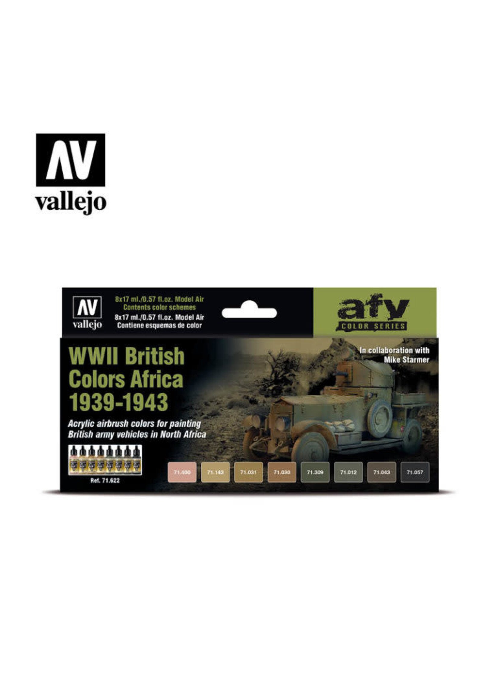 Vallejo VAL71622 Model Air WWII British Colors Africa 1939-43 (8pc)