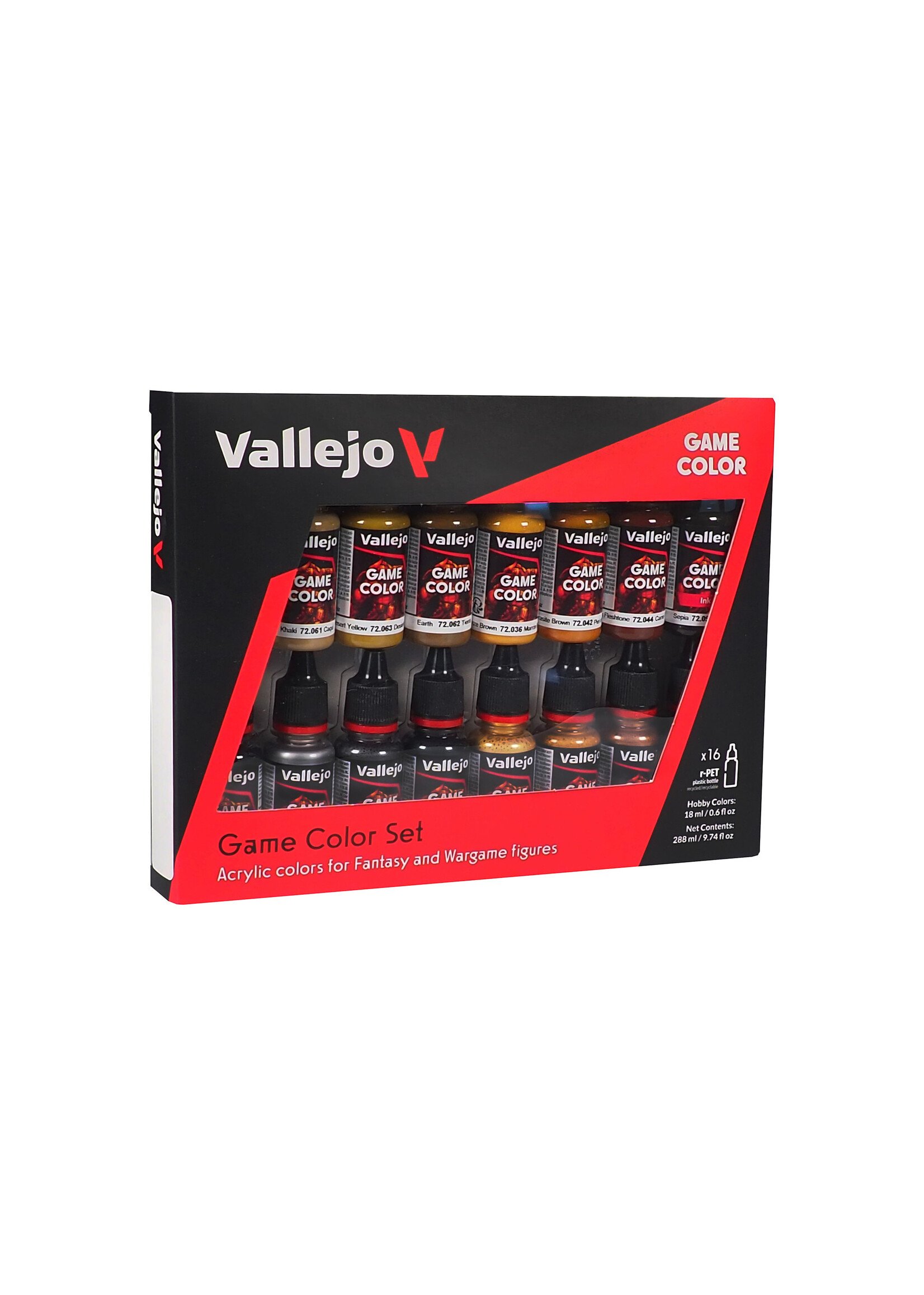 Vallejo VAL72189 Game Color Leather & Metal Paint Set (16pc)