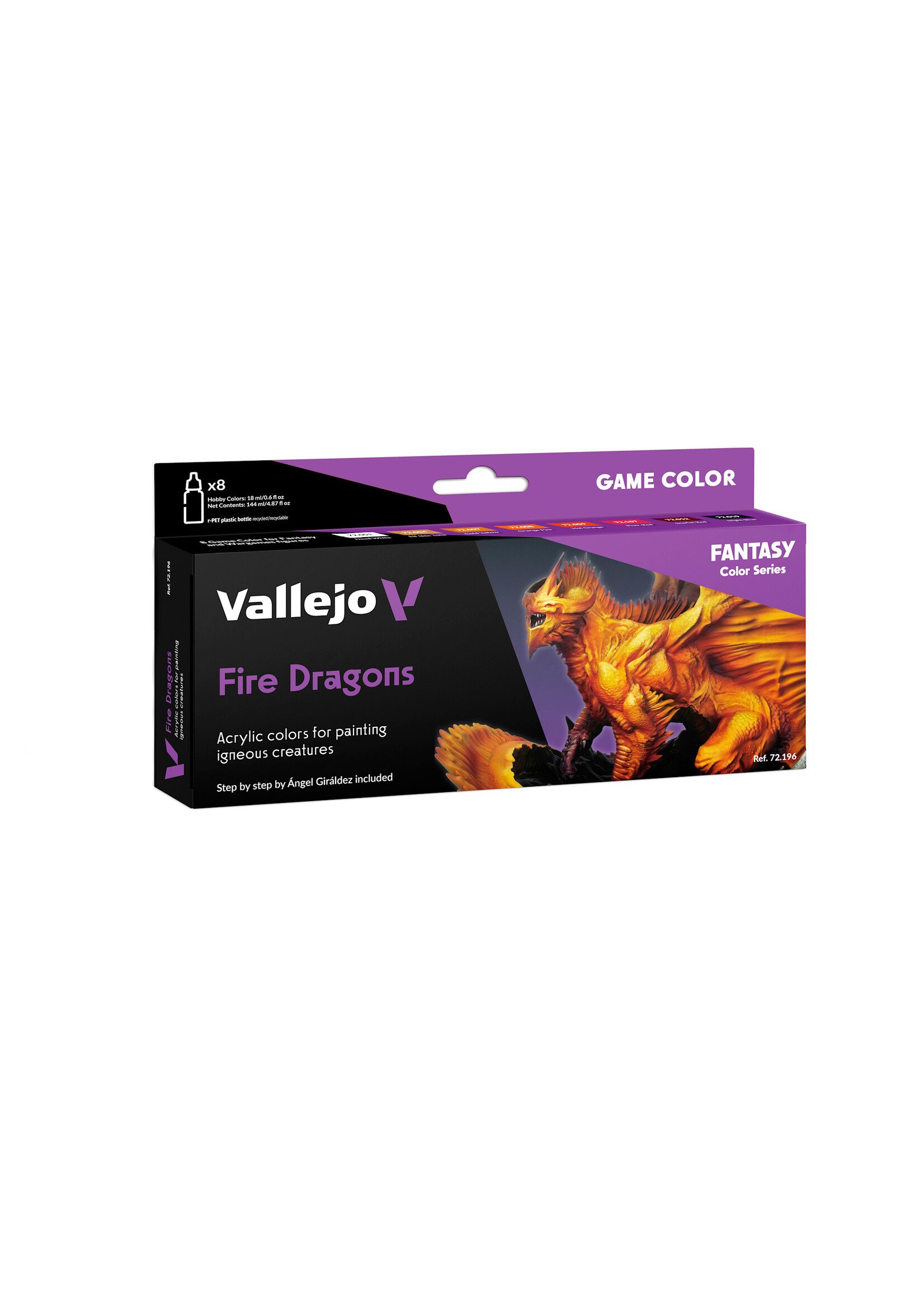 Vallejo VAL72196 Game Color Fire Dragons Paint Set (8pc)