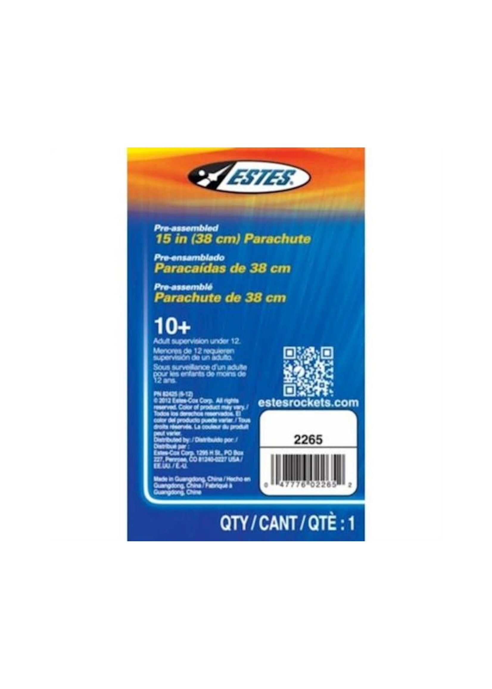 Estes EST2265 Plastic Parachute 15 in