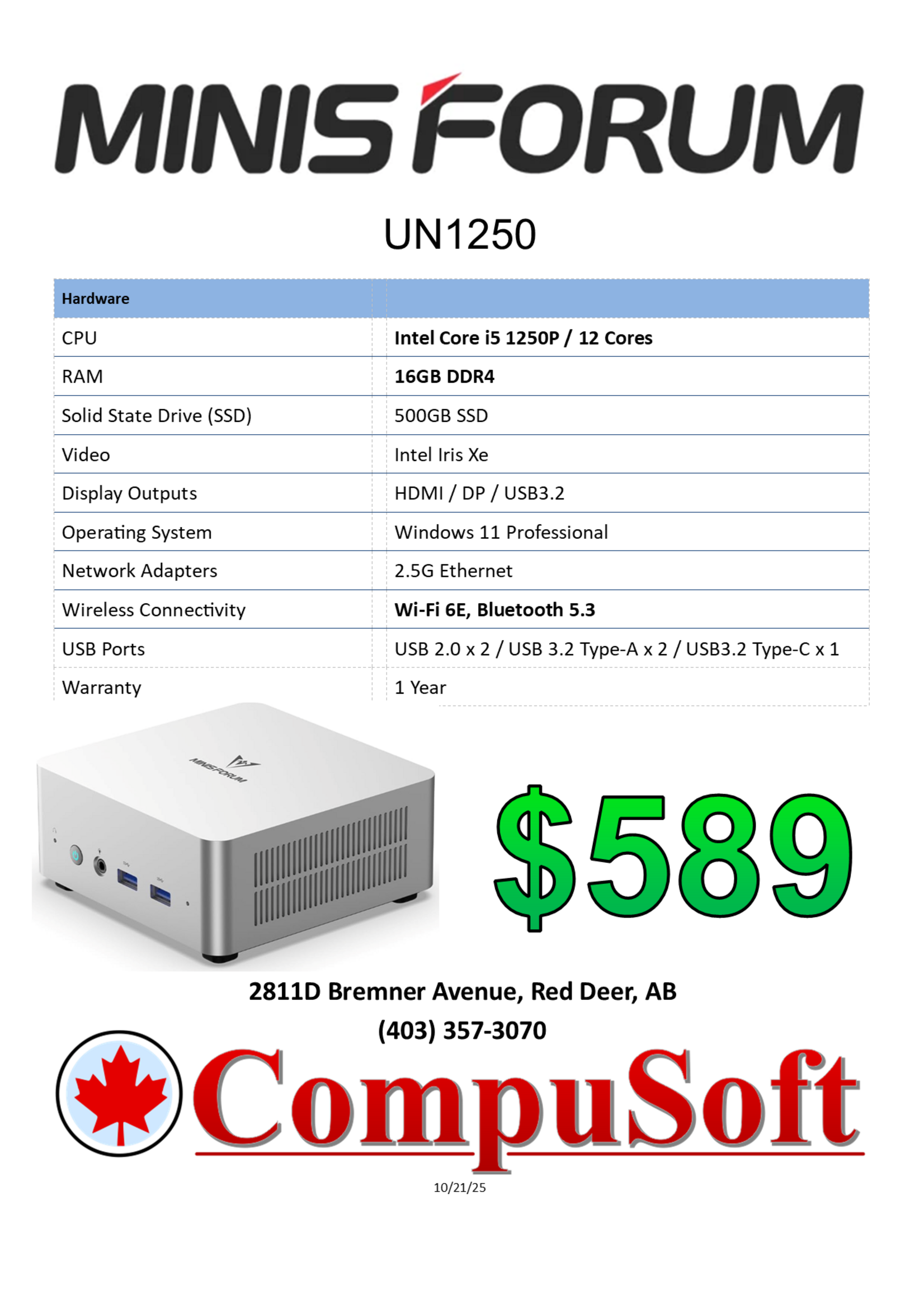 Minisforum Minisforum SY UN1250