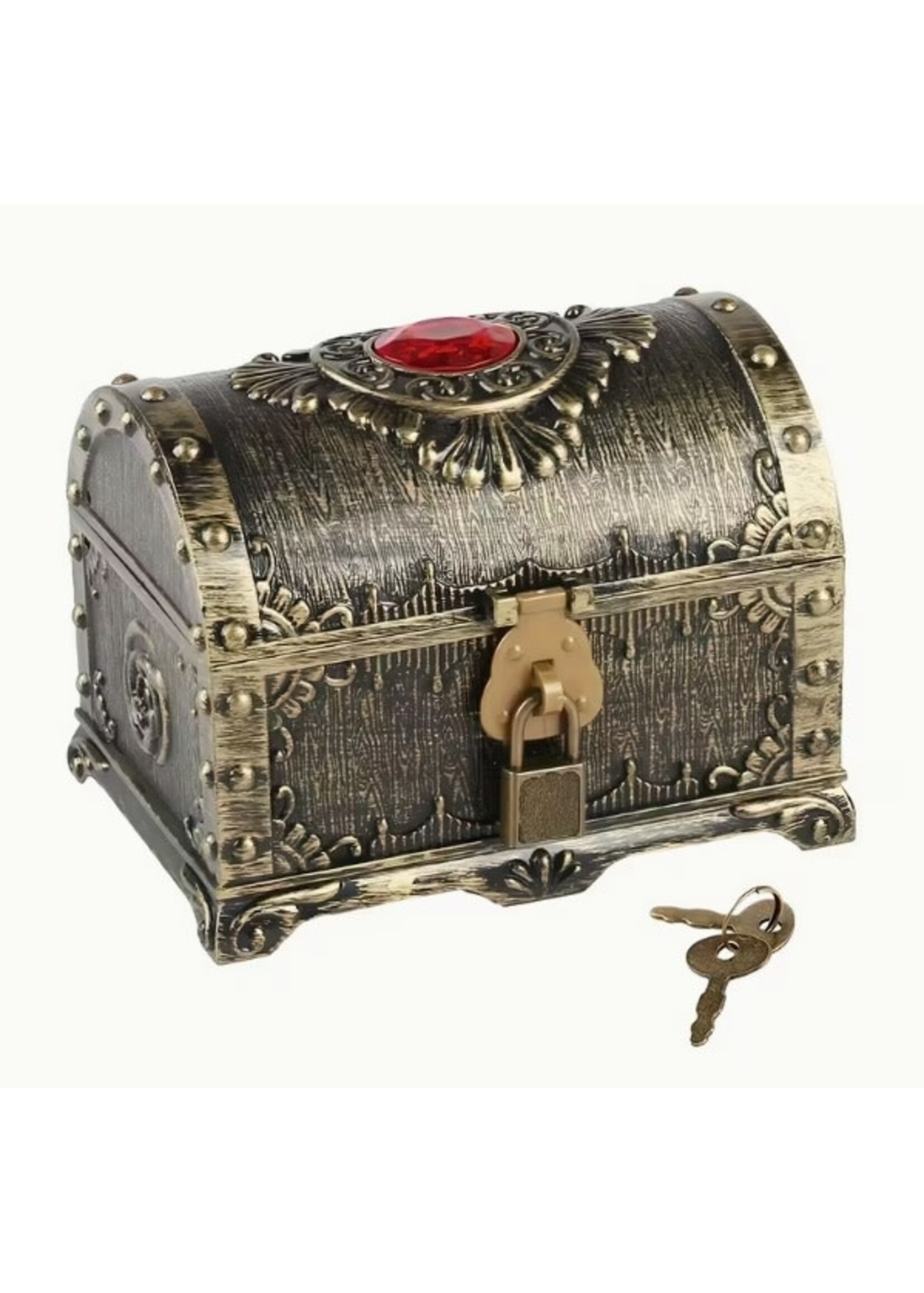 Antique Vintage Pirate Chest with Lock & Key