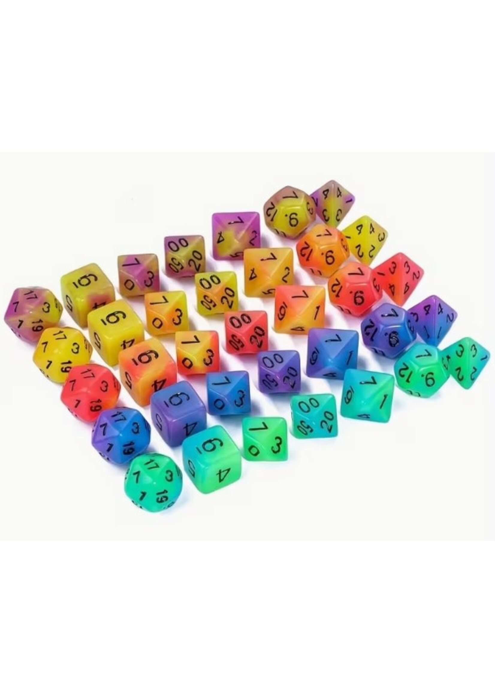 Dice RPG 7pc Assorted Colors Glow in the Dark