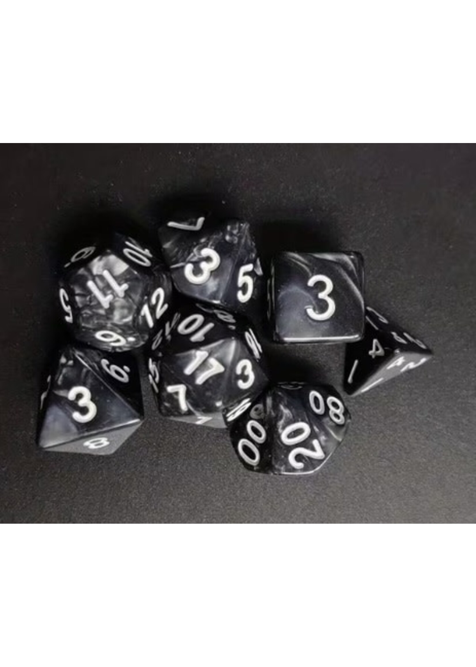Dice RPG 7pc Glitter Black