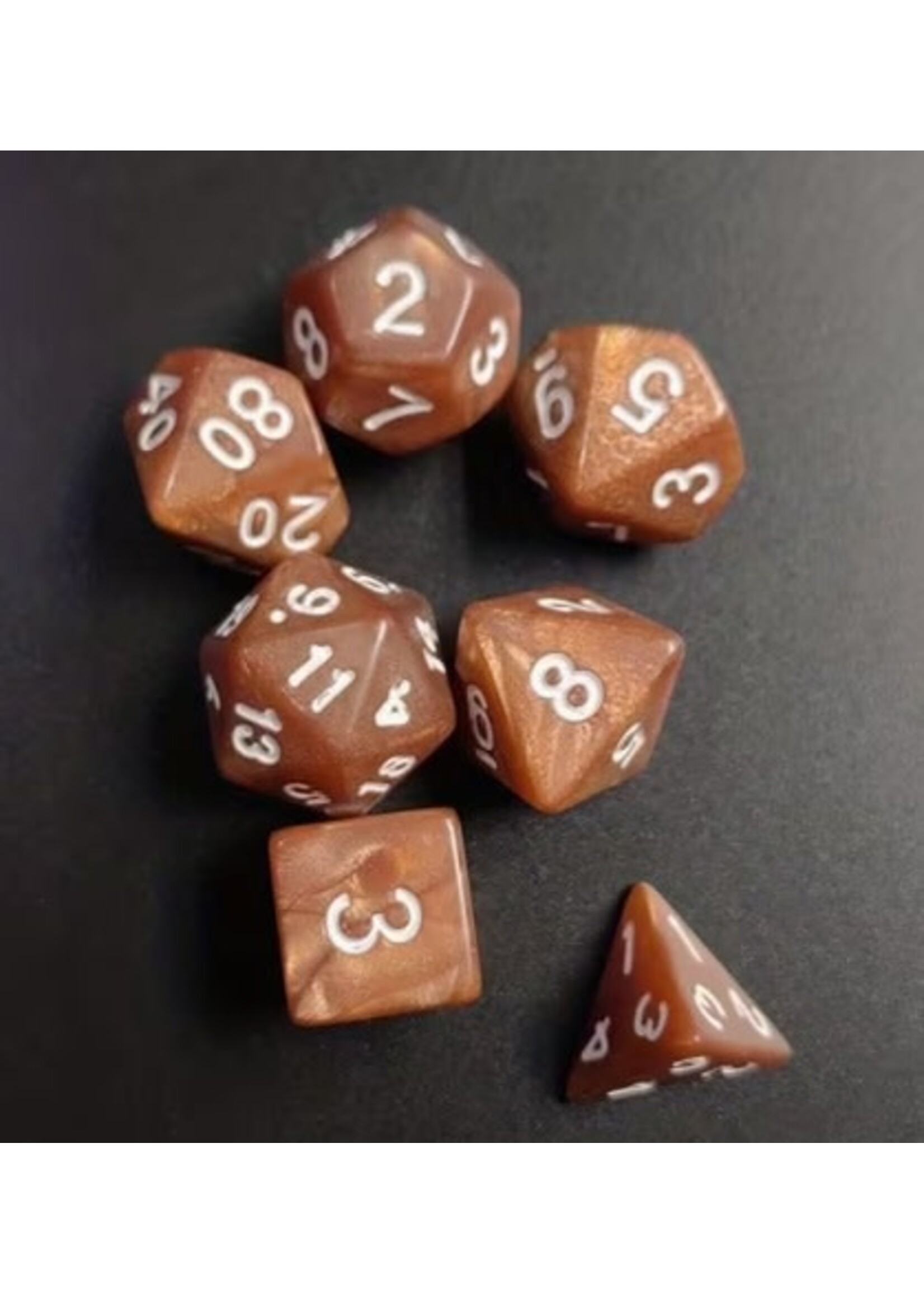 Dice RPG 7pc Pearl Coffee