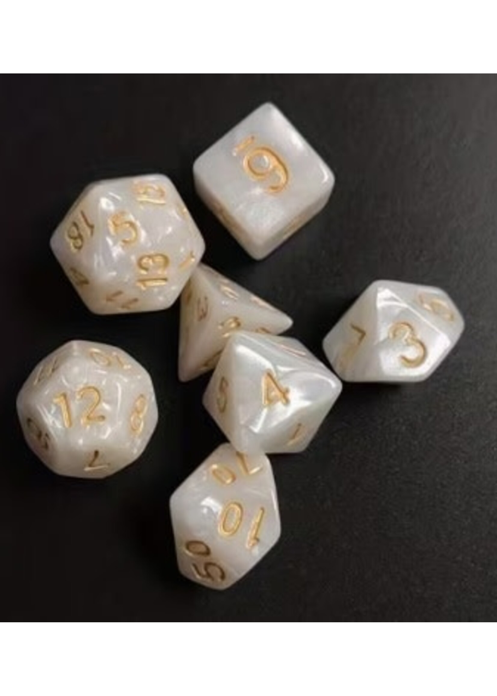 Dice RPG 7pc Glitter White