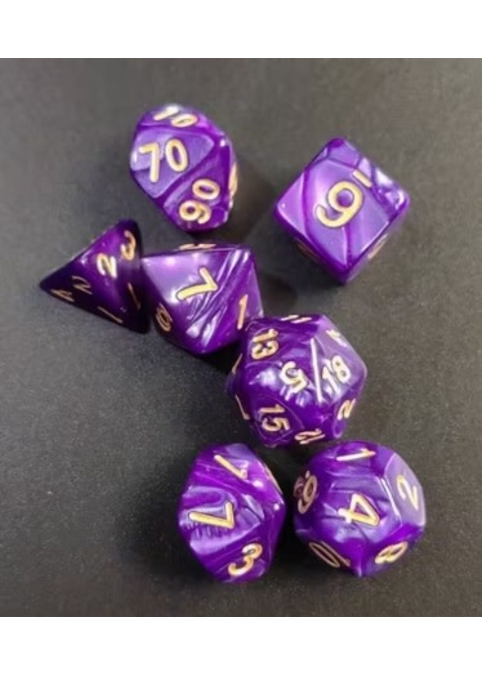 Dice RPG 7pc Glitter Purple