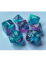Dice RPG 7pc Glitter Green-Purple