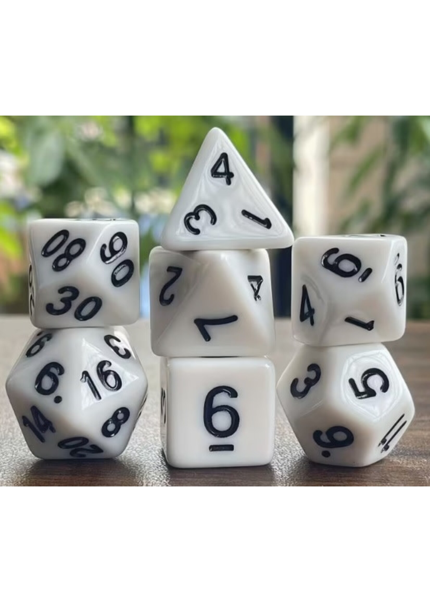 Dice RPG 7pc Opaque White