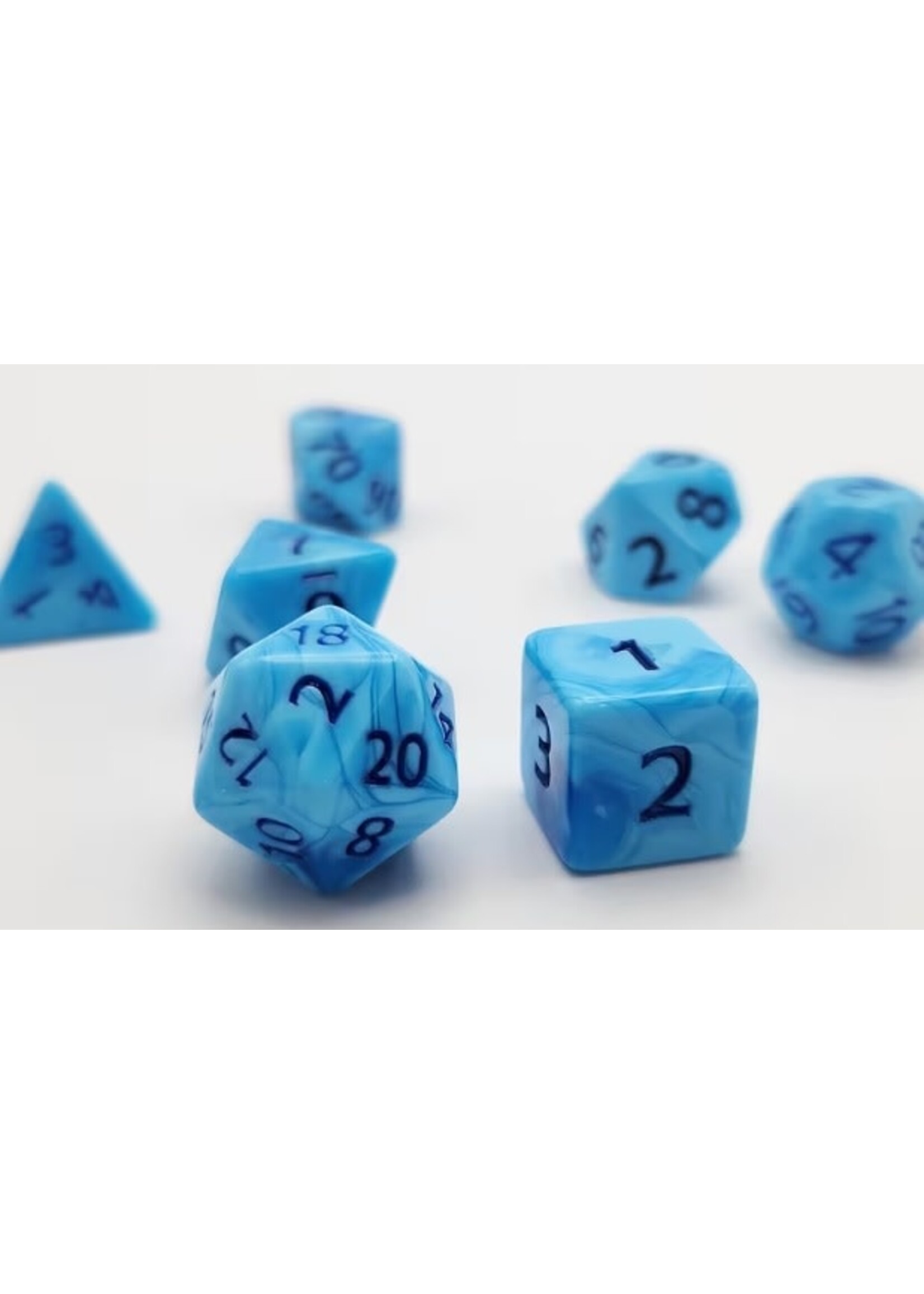 Dice RPG 7pc Marble Blue