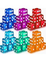 Dice 19mm 12pc Semi-Transparent Assorted Colors
