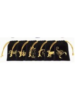 Dice Bag 3x3.5 Inch Black with Assorted Emblems