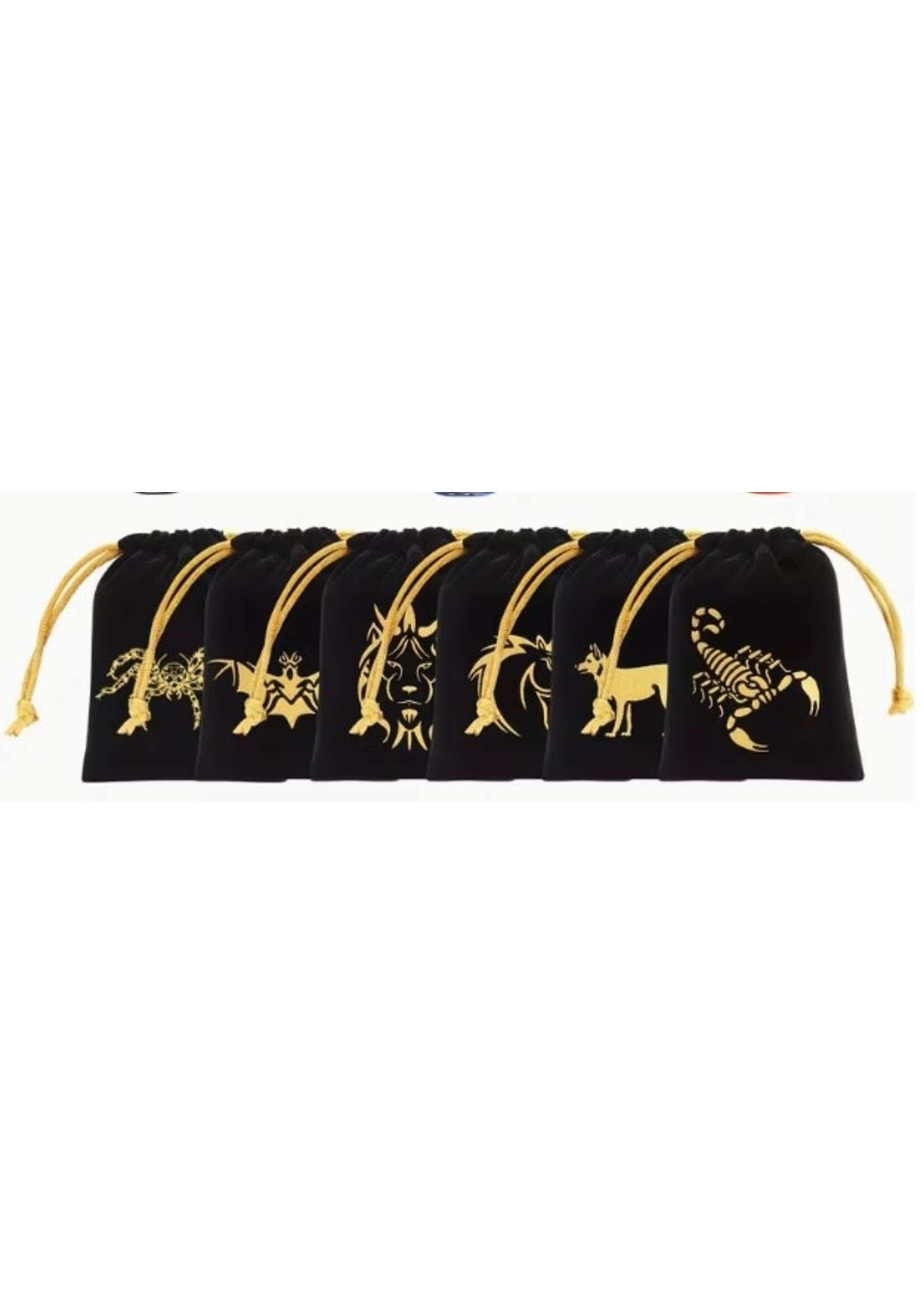 Dice Bag 3x3.5 Inch Black with Assorted Emblems