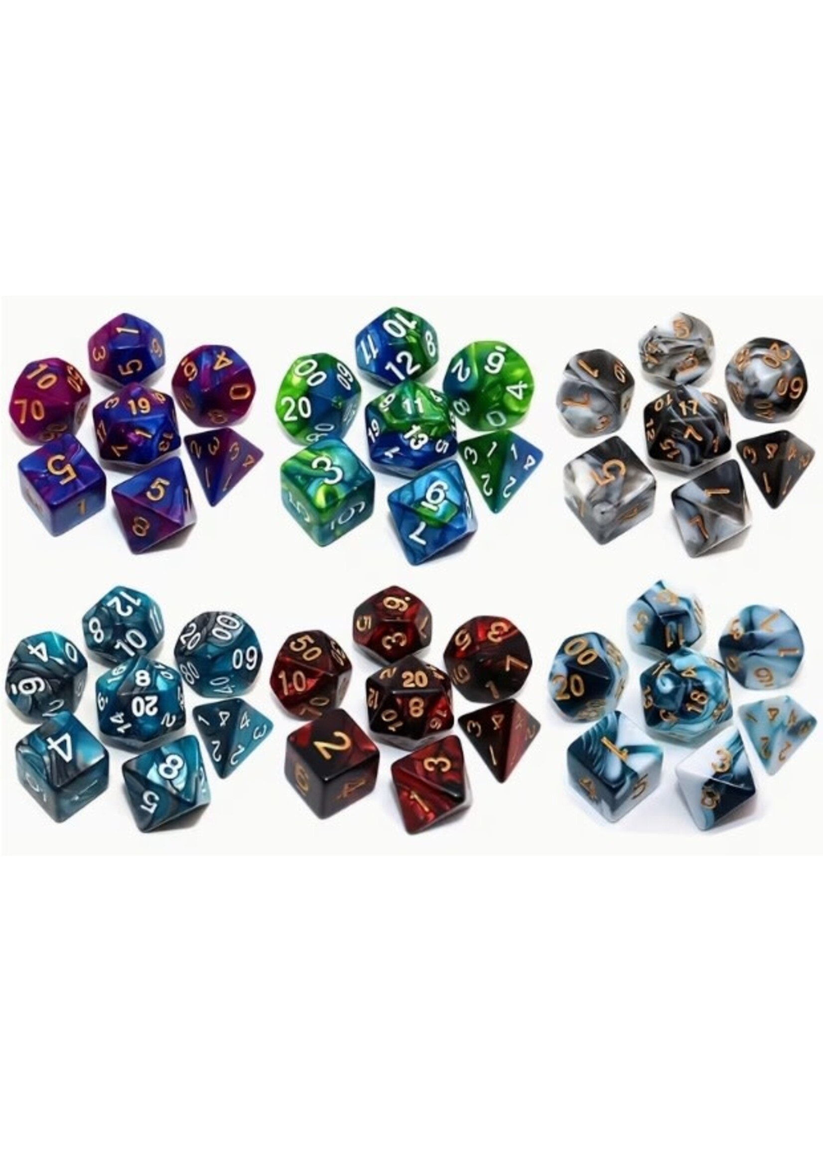 Dice RPG 7pc Pearl Marble Assorted Colors