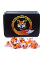 Dice RPG 7pc Fox Orange & White with Tin