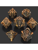 Dice RPG 7pc Metal Antique Gold
