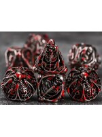 Dice RPG 7pc Hollow Metal Nickel & Blood
