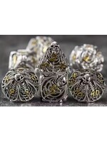 Dice RPG 7pc Hollow Metal Silver and Gold