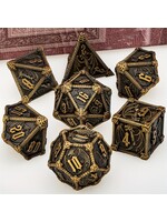 Dice RPG 7pc Solid Metal Antique Gold