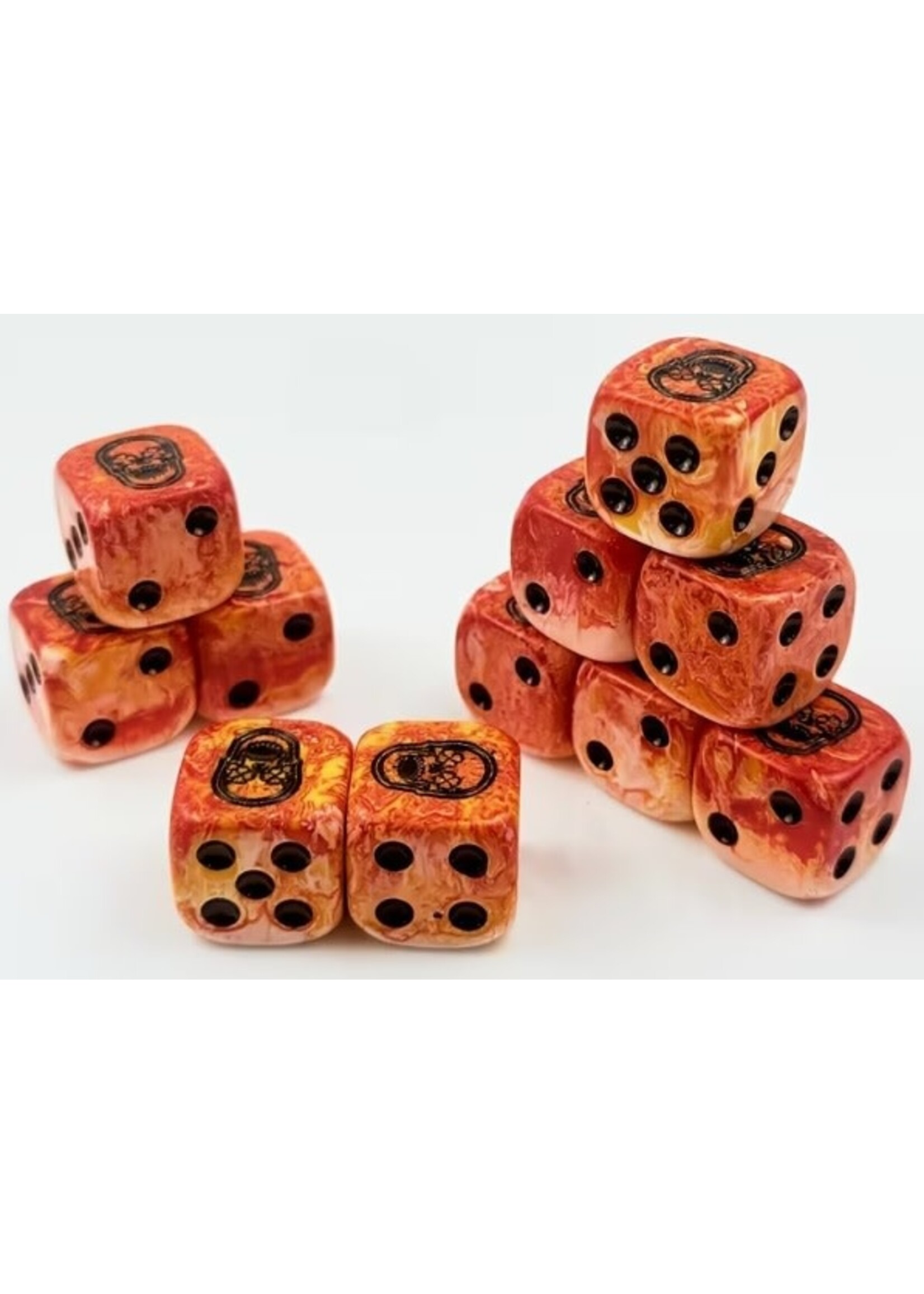 Dice 16mm 10pc Bloody Skull