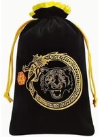 Dice Bag Black with Tiger & Dragon Medium