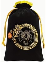 Dice Bag Tiger & Wyrm Large Black with Gold Lining