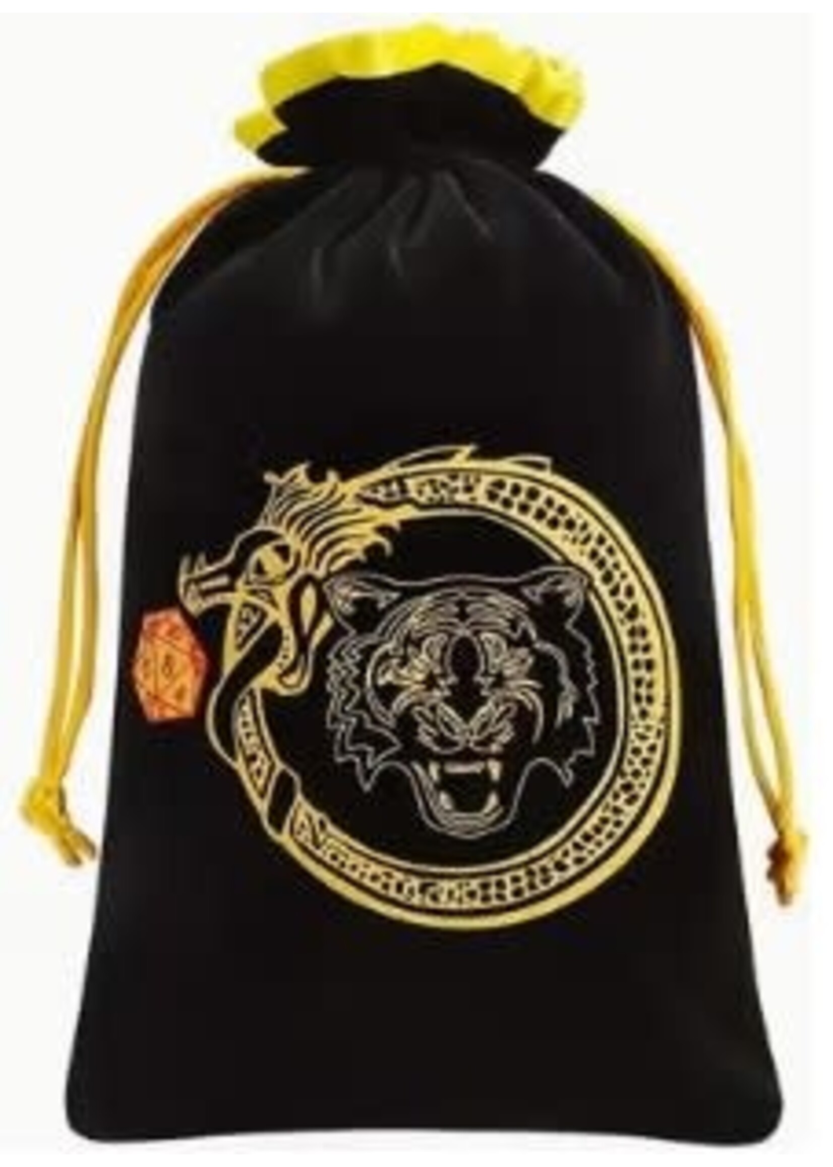 Dice Bag Tiger & Wyrm Large Black with Gold Lining