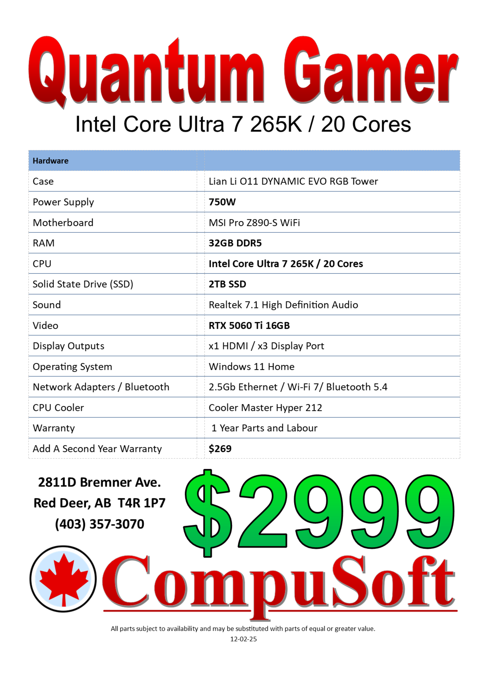 CompuSoft Quantum Gamer