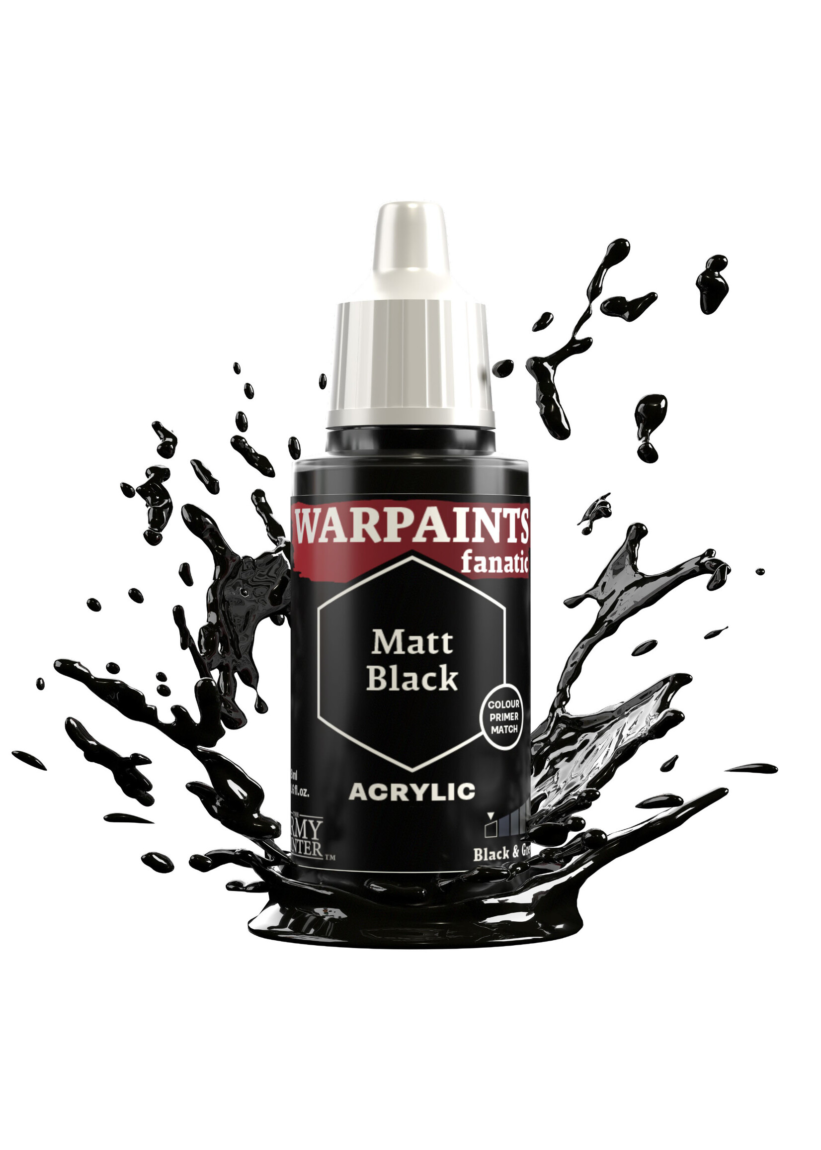 Army Painter WARPAINTS: FANATIC ACRYLIC MATT BLACK 18ml