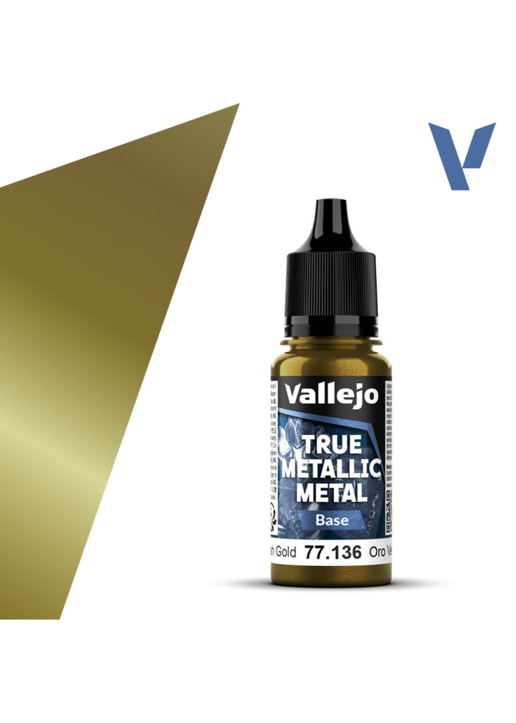 Vallejo VAL77136 True Metallic Greenish Gold (18ml)