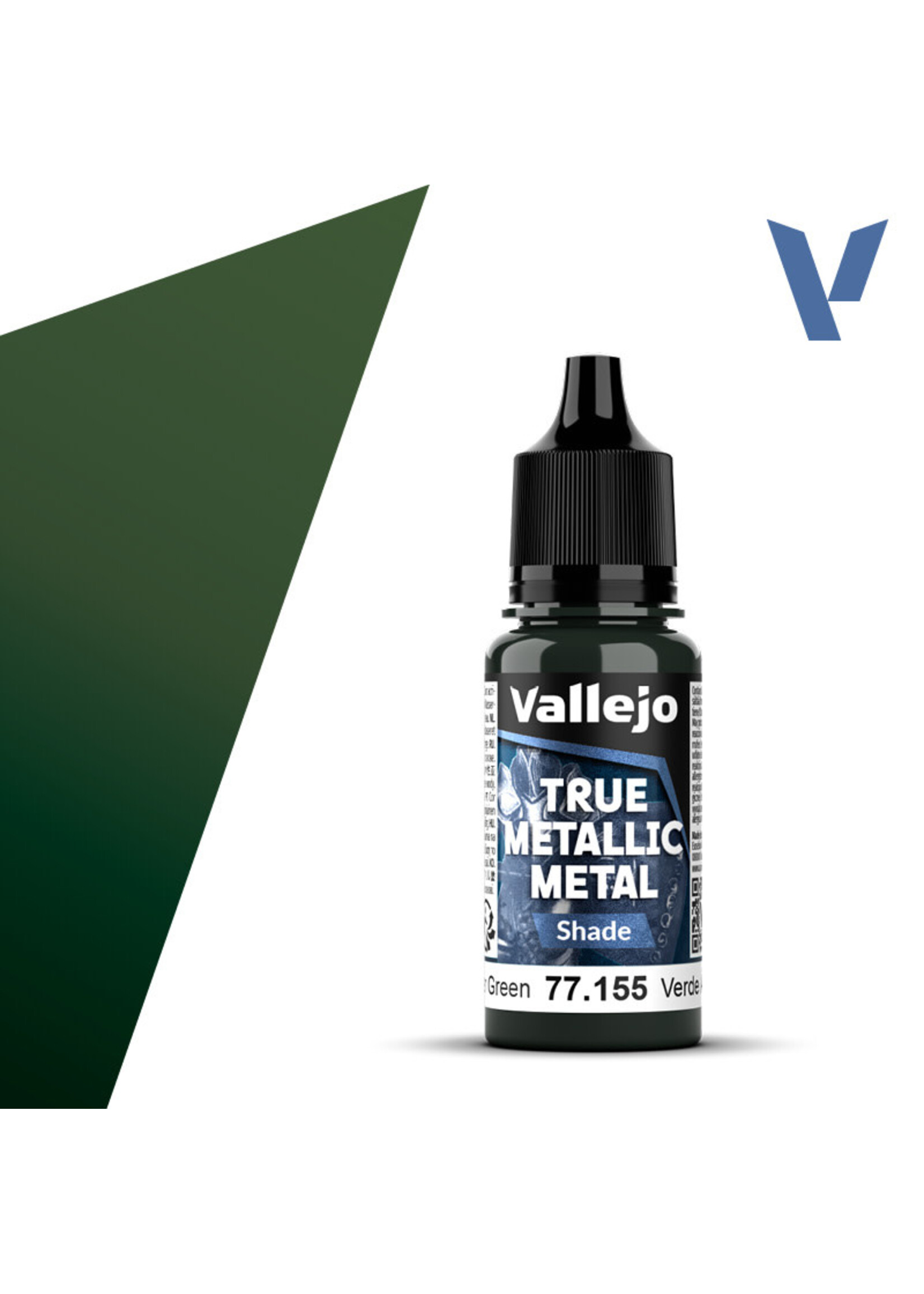 Vallejo VAL77155 True Metallic Amber Green Shade (18ml)