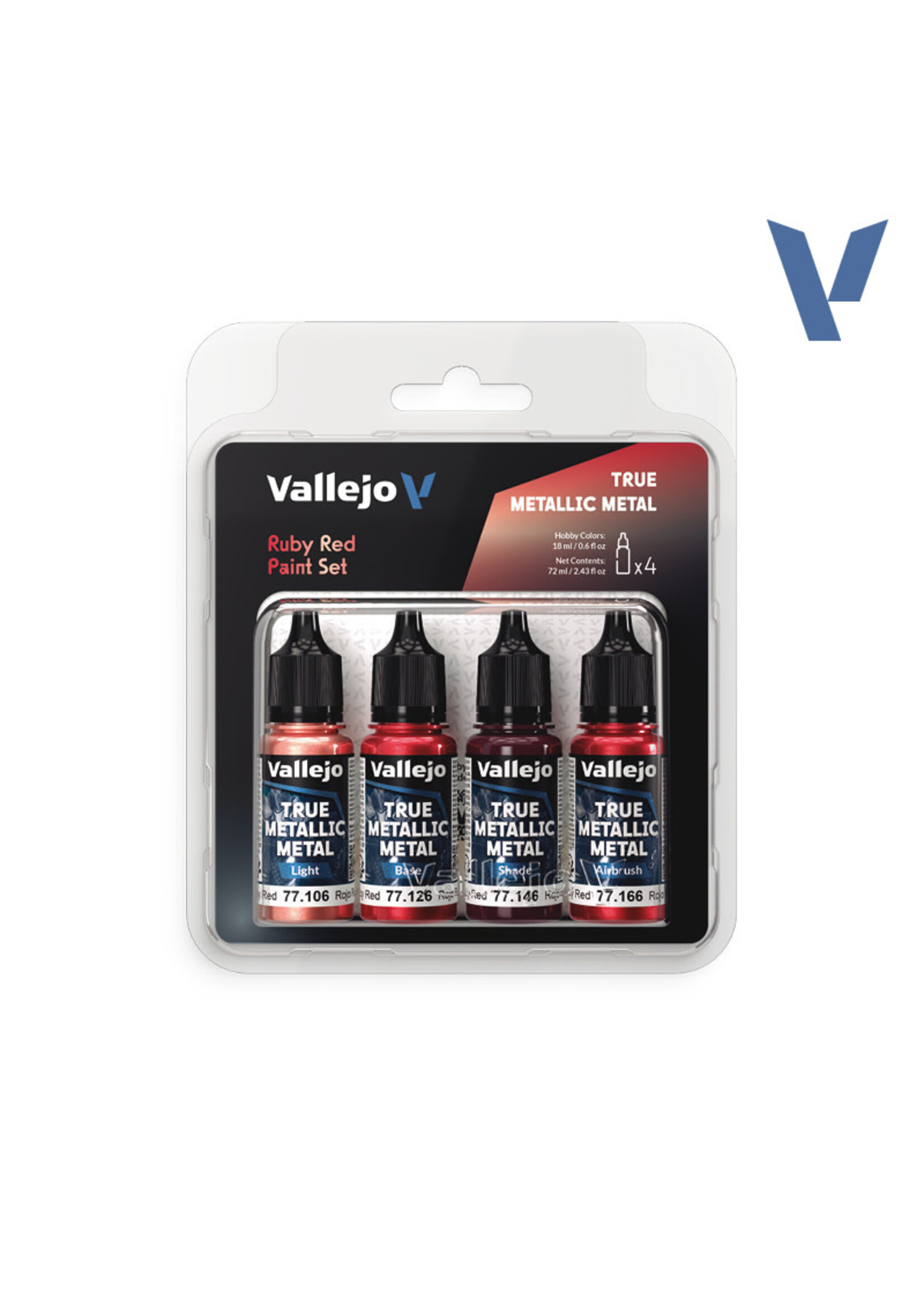 Vallejo VAL77254 True Metallic Ruby Red (4pc)