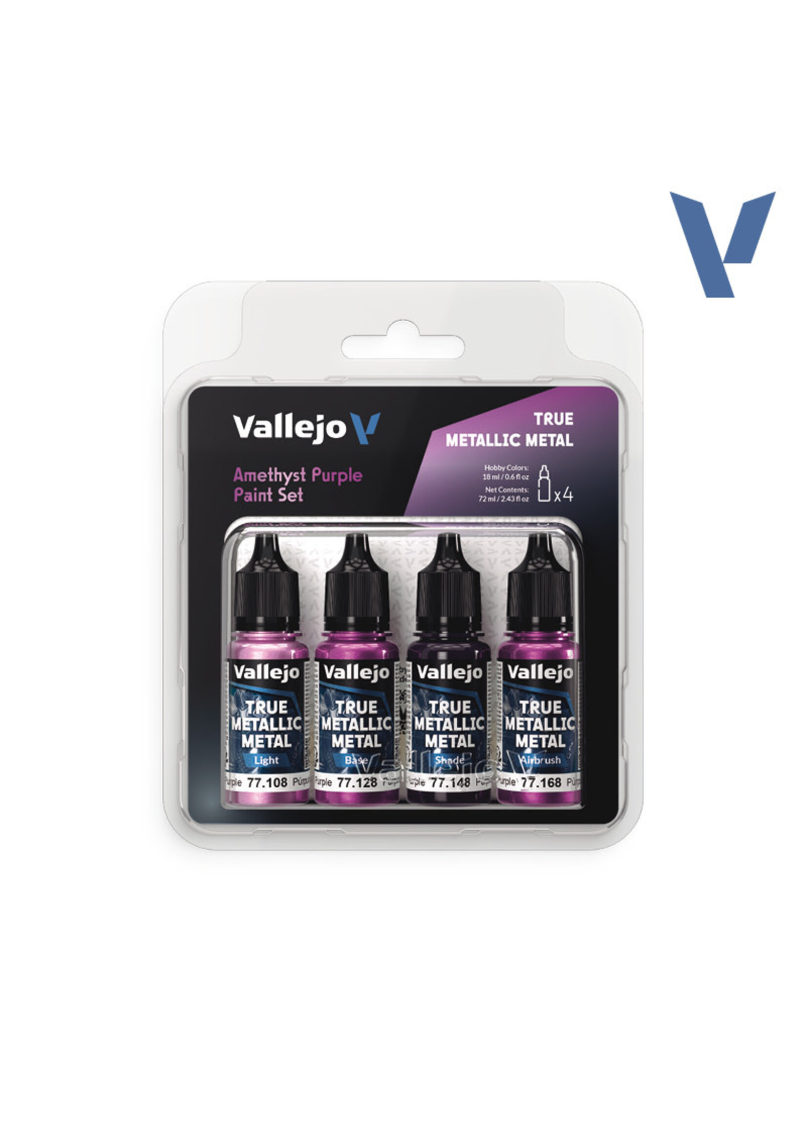 Vallejo VAL77255 True Metallic Amethyst Purple (4pc)