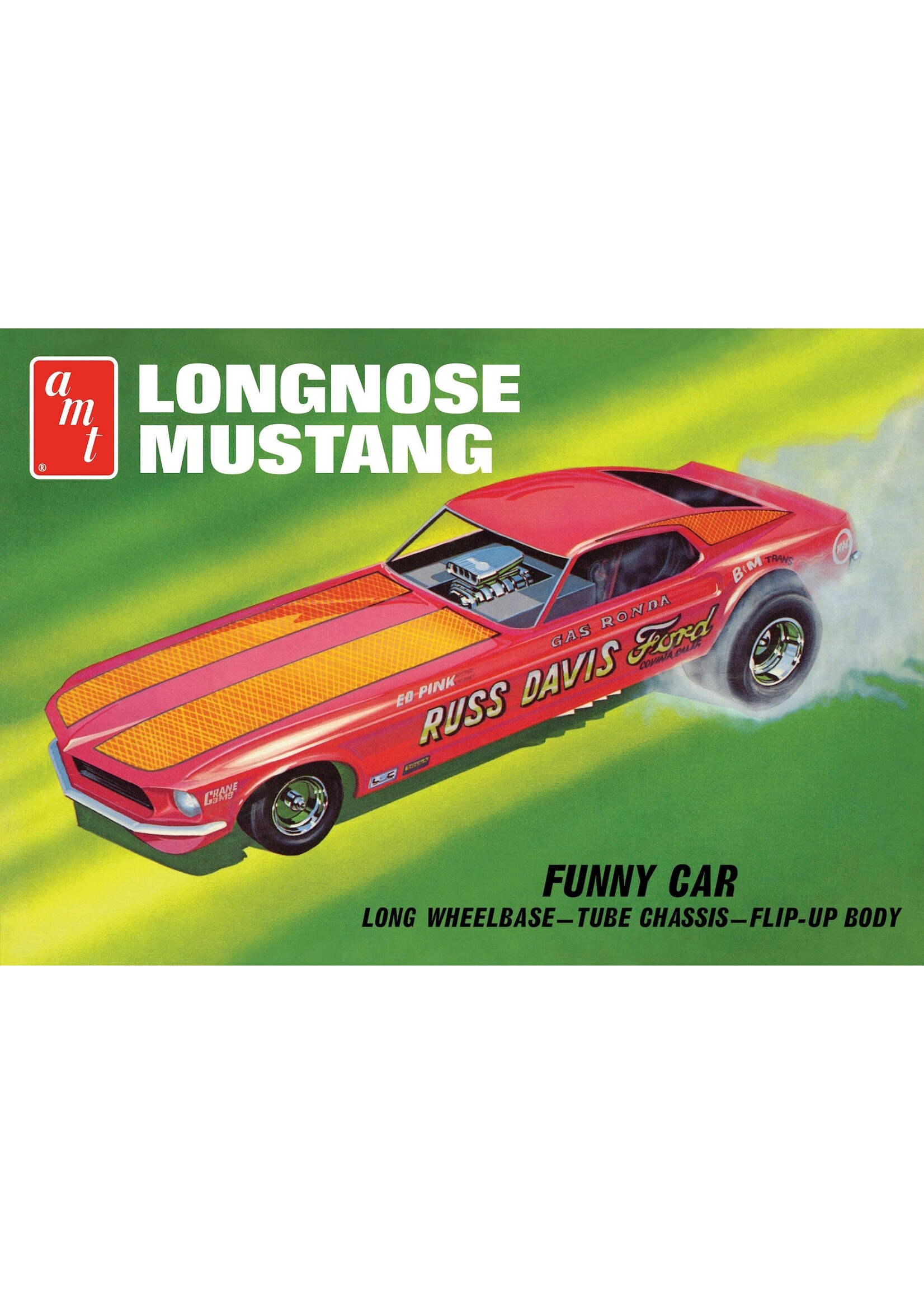 AMT AMT1268 1969 Ford Mustang Long Nose Funny Car (1/25)