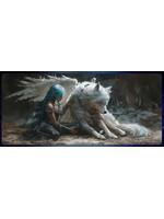 Mouse Pad 12x24 Inch Angel Wolf
