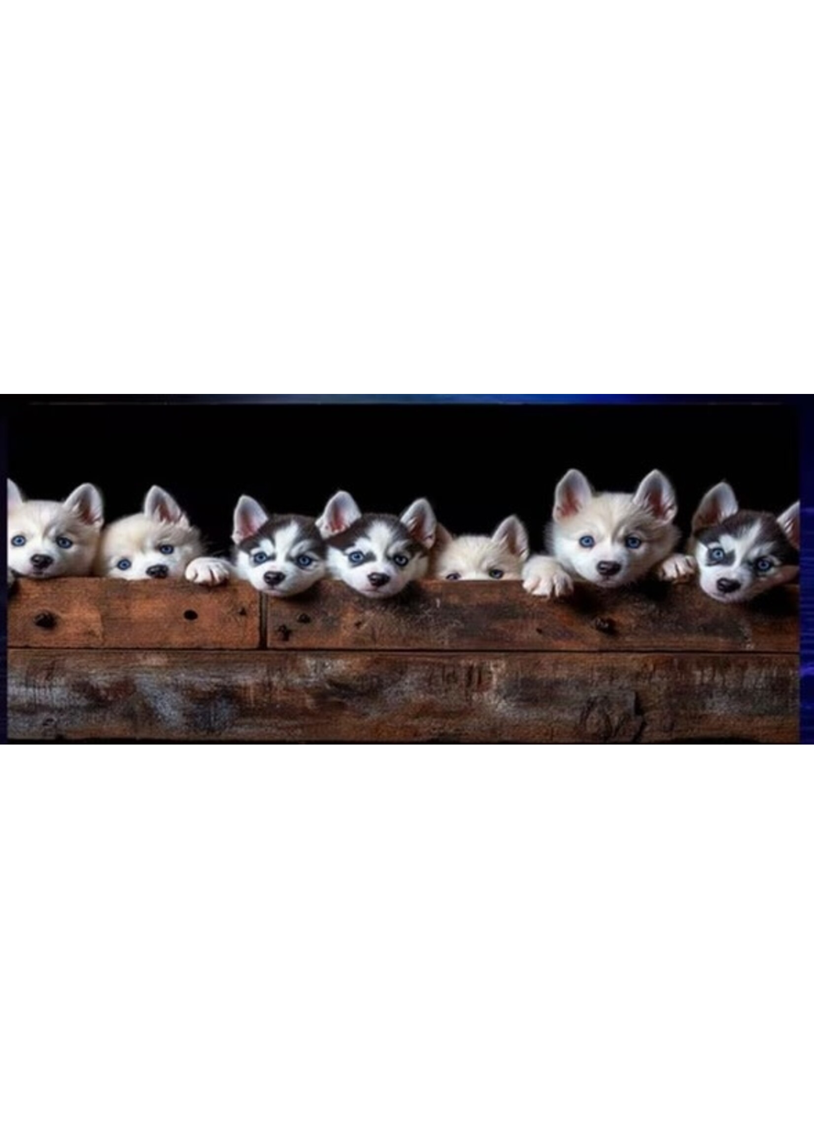Mouse Pad 12x24 Inch Husky Puppies