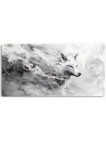 Mouse Pad 12x24 Inch Swirling Smoke Wolf